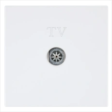 Изображение Розетка TV Φ9.5mm оконечная с накладкой, цвет Белый матовый (soft touch)