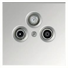 Изображение Розетка TV+FM+SAT Φ9.5mm оконечная с накладкой, цвет алюминий