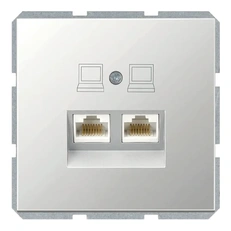 Изображение Двойная компьютерная розетка RJ-45 Cat.5 Jasmart серия FD, алюминий