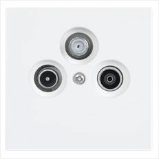 Изображение Розетка TV+FM+SAT Φ9.5mm оконечная с накладкой, цвет Белый матовый (soft touch)